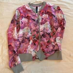Women’s Floral Pink Work Out Jacket, Size Small, Like New